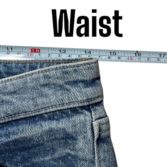 GAP girlfriend distressed raw hem two tone jeans women’s 24 *see measurements - Picture 8 of 11